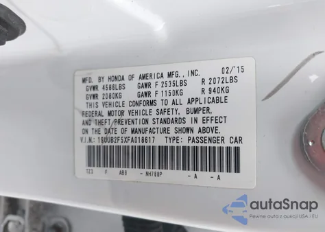 2015 Acura Tlx V6 Tech из США, поврежденный, VIN 19UUB2F5XFA018617